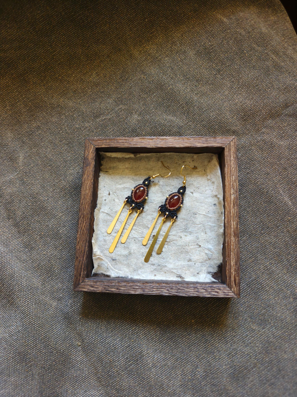 Macrame Agate Earrings