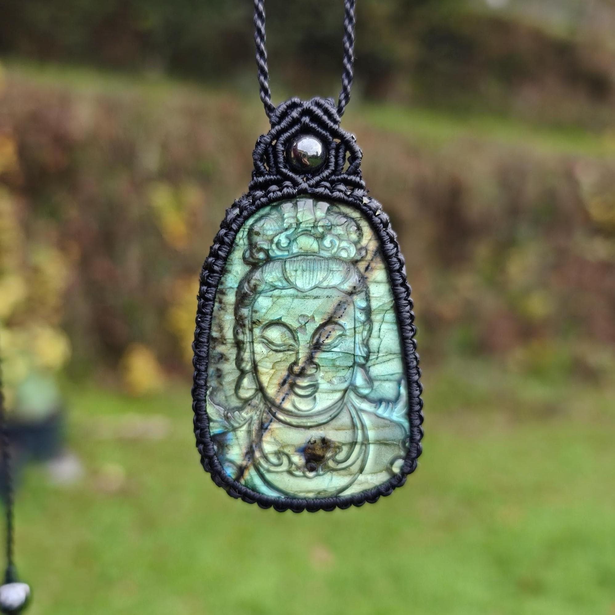 Buddha pendant  - Unique Labradorite