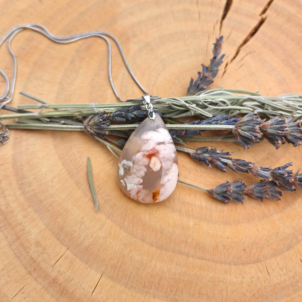 Cherry Blossom Agate Necklace – Unique