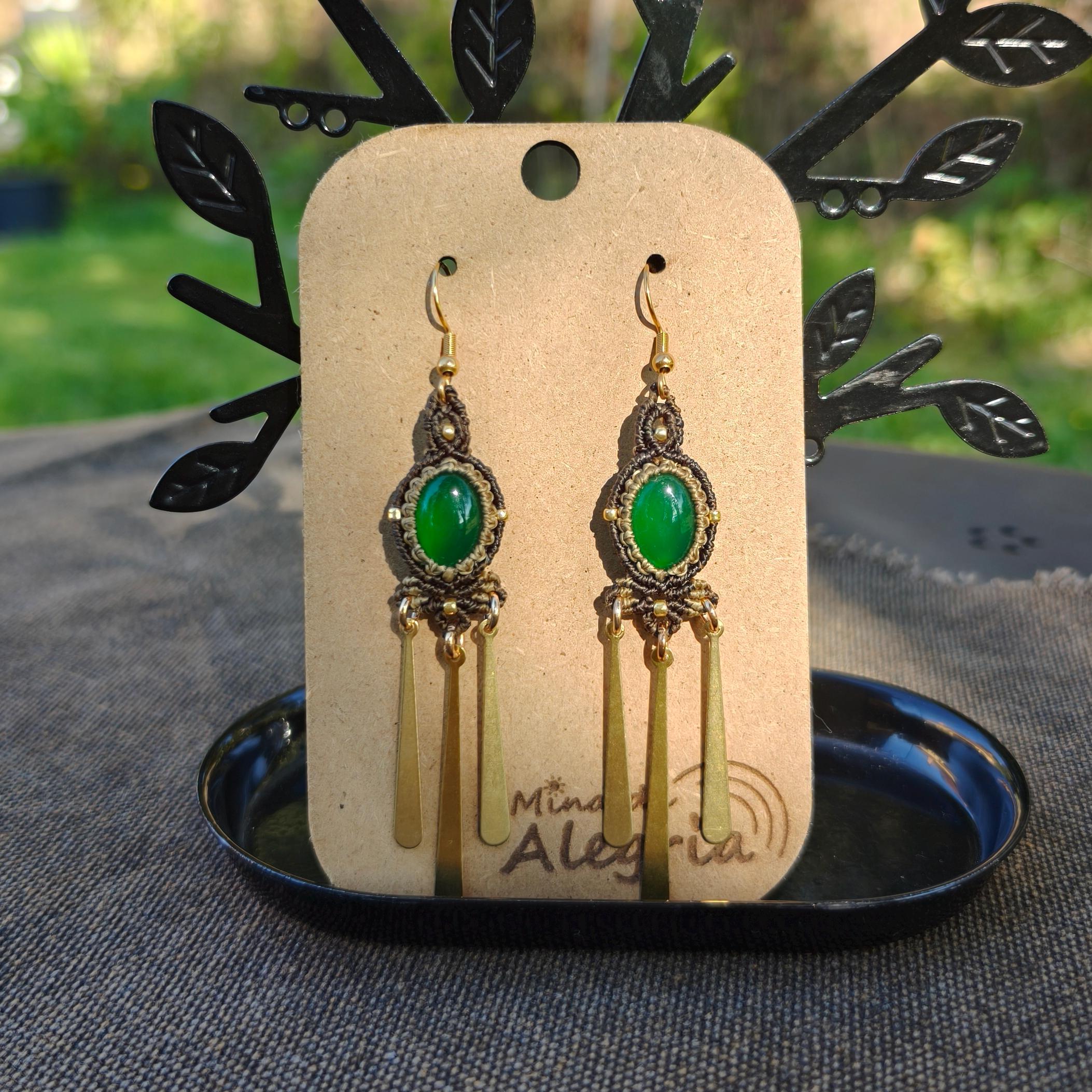 Macrame Agate Earrings