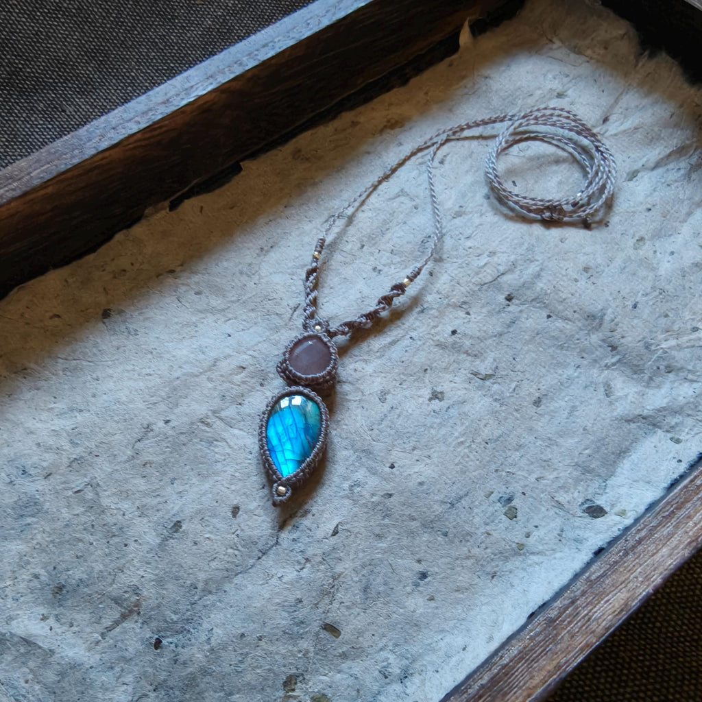 Labradorite and Rose Quartz Necklace