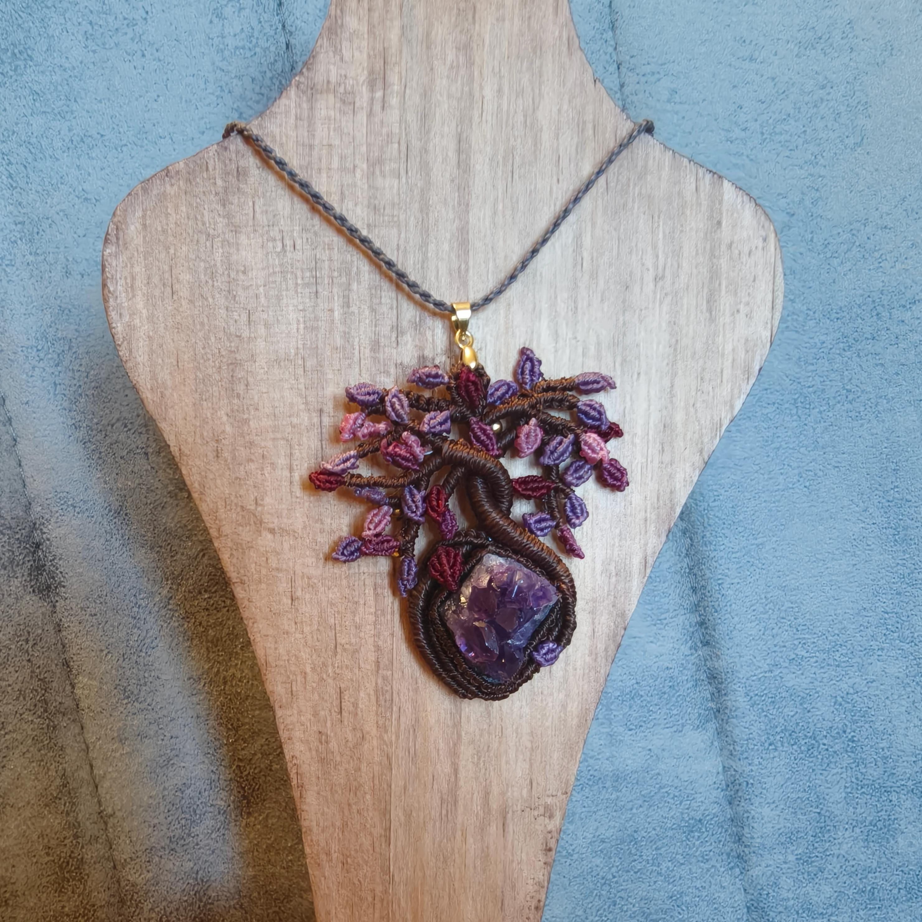 Amethyst Tree of Life necklace - Unique
