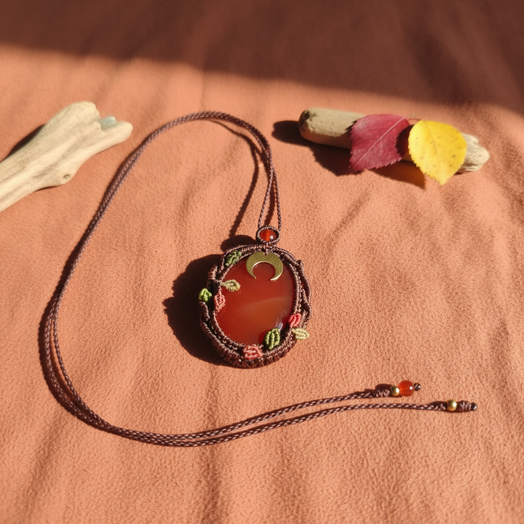 Carnelian Tree of Life Pendant - Terracotta surface (correct details)