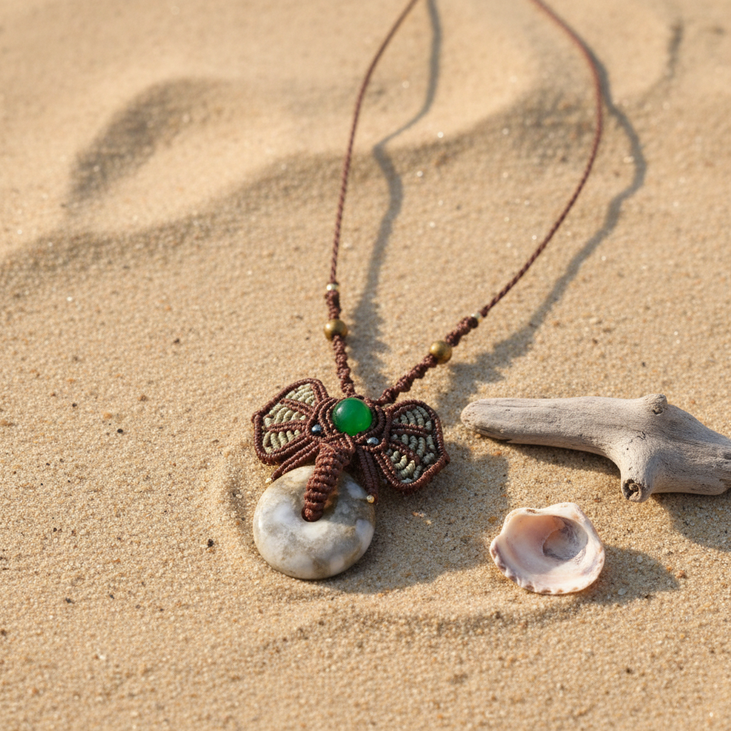 Fossil Coral pendant - Sand-colored surface