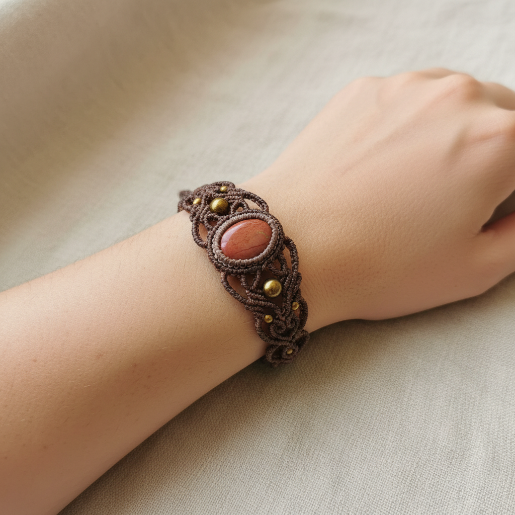 Handmade Jasper Bracelet - Lifestyle on wrist
