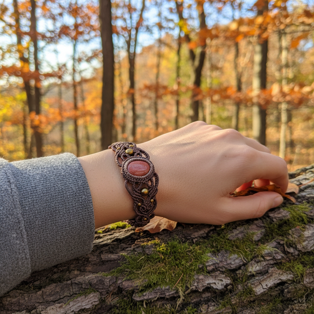 Handmade Jasper Bracelet - Lifestyle outdoor setting