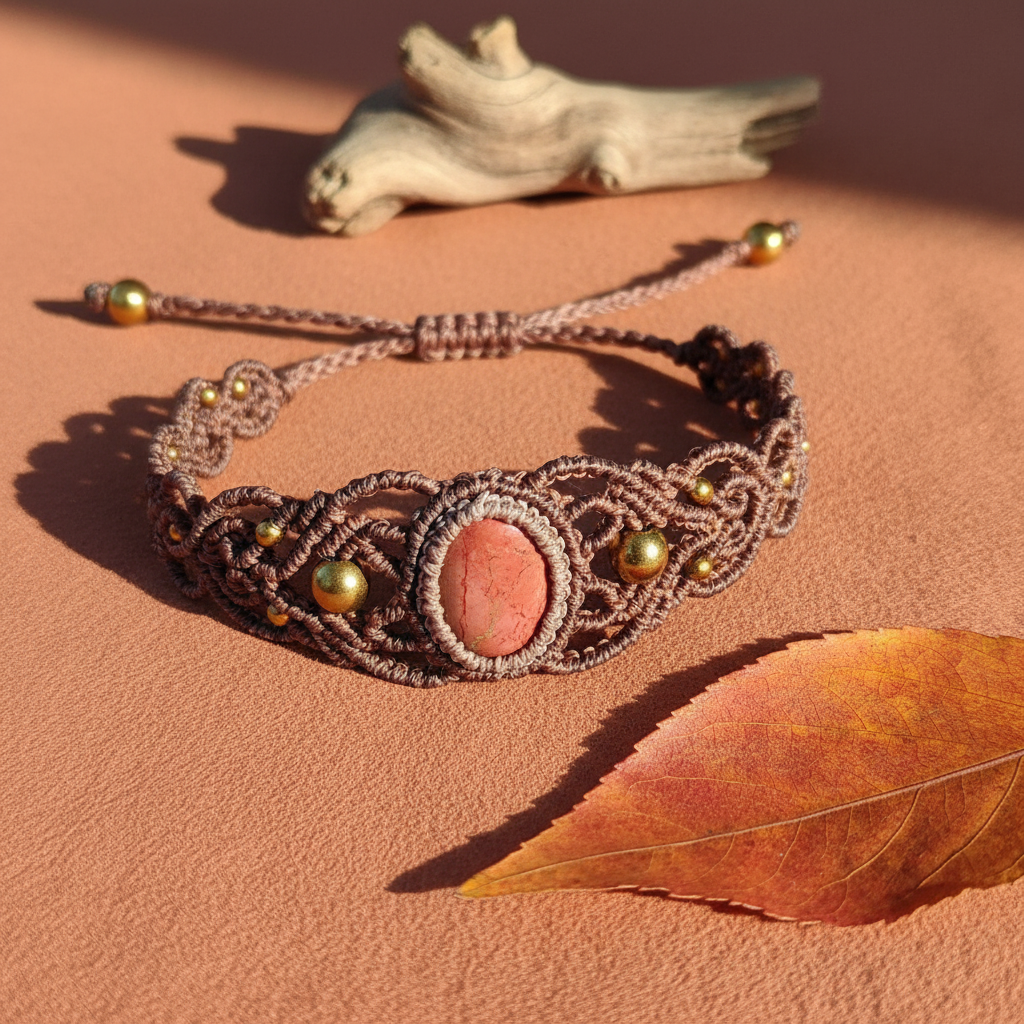 Handmade Jasper Bracelet - Terracotta surface