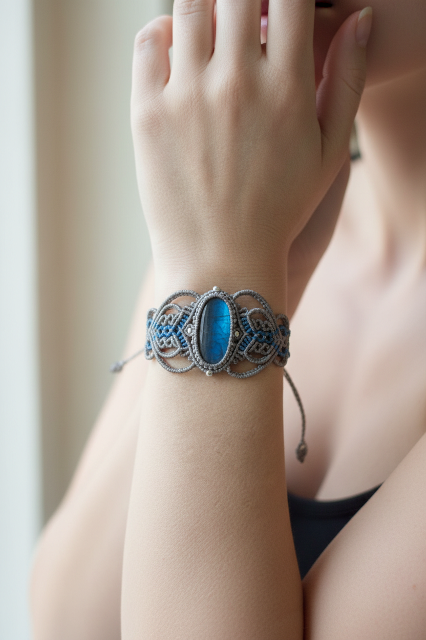 Labradorite Bracelet - Lifestyle worn by model