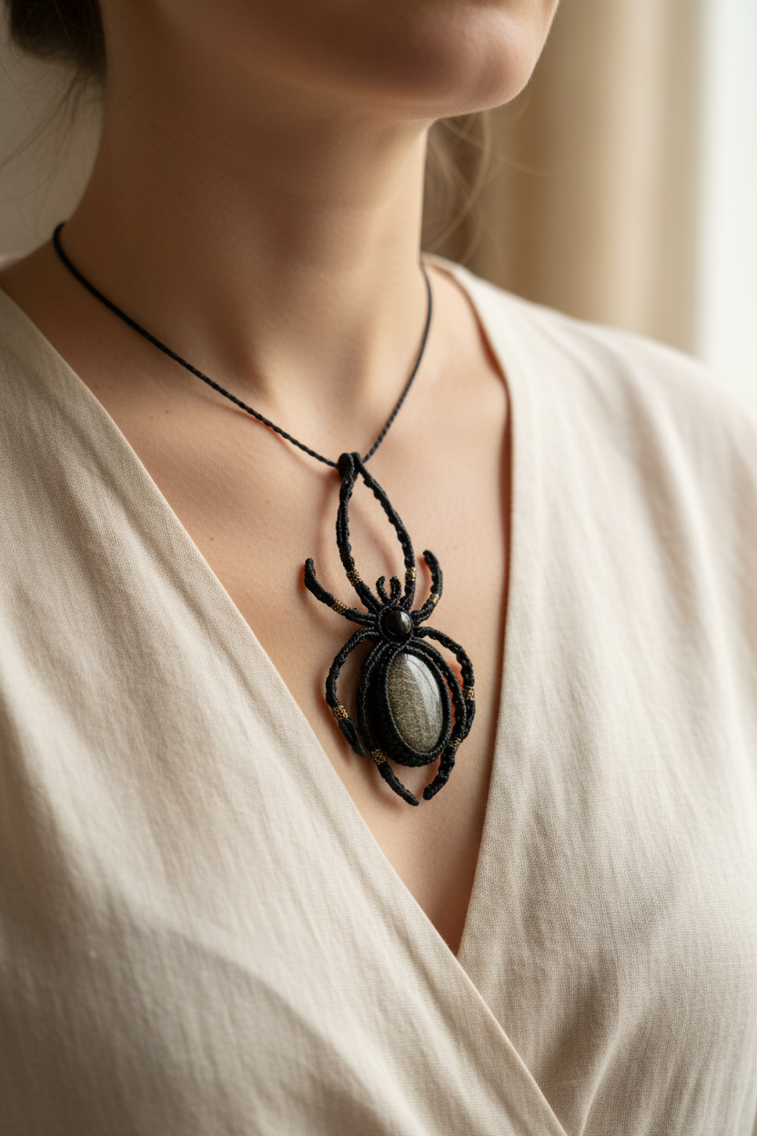 Spider Pendant – Worn Portrait